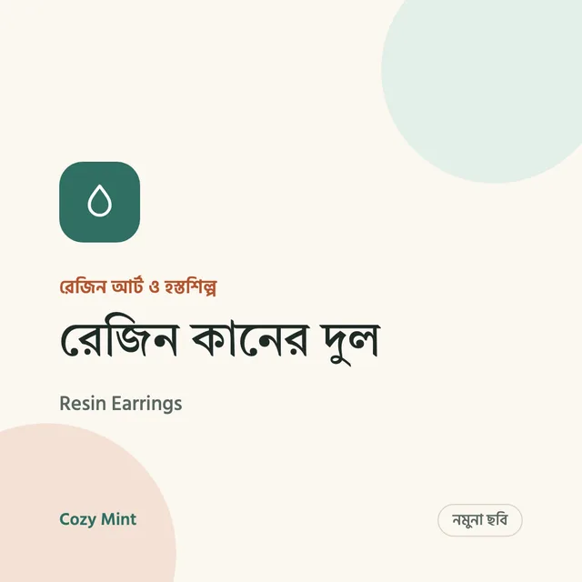 নমুনা ছবি – রেজিন কানের দুল